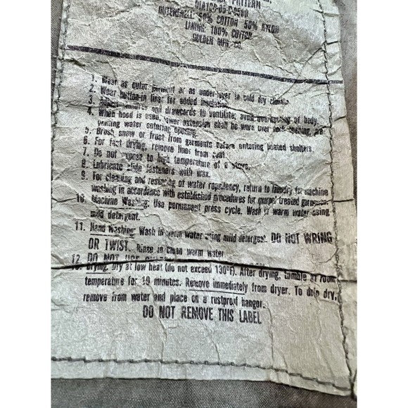 Vintage US Army Airborne 80s Cold Weather Field Camo Coat Jacket Medium Long - Picture 14 of 16